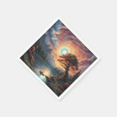 Fantasy Magic Romantic Tree Landschaft Serviette (Ecke)