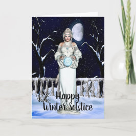 Fantasy Magic Sphere Woman Winter Solstice Card Karte