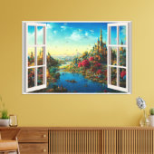 Fantasy Magic World Fake Window Kids Room Leinwanddruck (Insitu (Wohnzimmer))