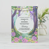 Fantasy Magical Enchanted Forest Wedding Einladung (Stehend Vorderseite)