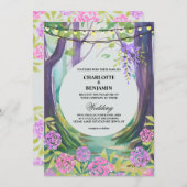 Fantasy Magical Enchanted Forest Wedding Einladung (Vorne/Hinten)