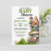 Fantasy Magical Fairy House Babydusche Einladung (Stehend Vorderseite)
