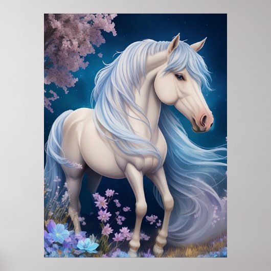 Fantasy Magical Unicorn Reiten AI Art Poster (Vorne)