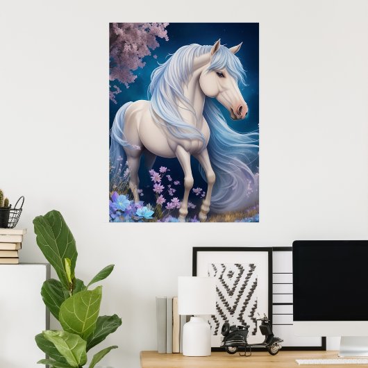 Fantasy Magical Unicorn Reiten AI Art Poster (Heimbüro)