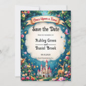 Fantasy Magical Woodland Castle Fairytale Hochzeit Save The Date (Vorderseite)