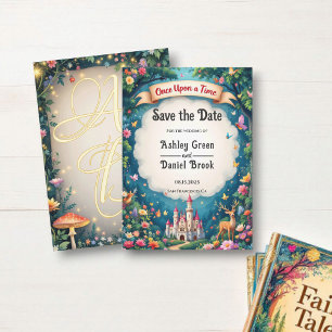 Fantasy Magical Woodland Castle Fairytale Hochzeit Save The Date