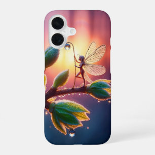 Fantasy-Makrofotografie eines winzigen Wald-Elfs iPhone 16 Hülle