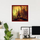 Fantasy Malerei 10 - Böser Tempel Poster (Heimbüro)