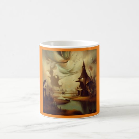 Fantasy Malerei 3 - Mittelalterliche Landschaft Kaffeetasse (Mittel)