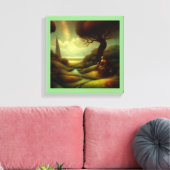 Fantasy Malerei 7 - Frauen und Katze Leinwanddruck (Insitu (Wohnzimmer))