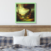 Fantasy Malerei 7 - Frauen und Katze Leinwanddruck (Insitu (Schlafzimmer))