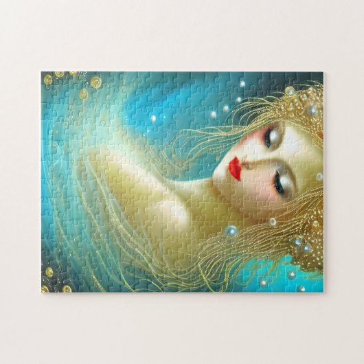 Fantasy Malerei einer Frau Baden mit Exquisit Puzzle (Horizontal)