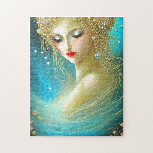 Fantasy Malerei einer Frau Baden mit Exquisit Puzzle (Vertikal)