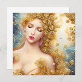 Fantasy-Malerei eines SciFi Exquisite Delicate Gol Mitteilungskarte (Vorne/Hinten)