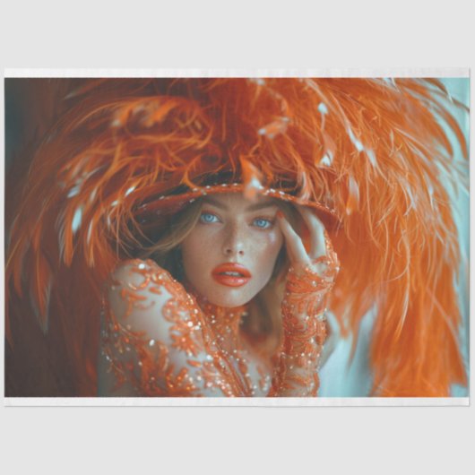 Fantasy Mandarine Dream Decoupage Seidenpapier (Vorderseite)