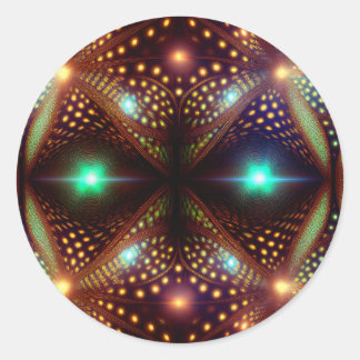 Fantasy Mandelbrot Fractal Runder Aufkleber