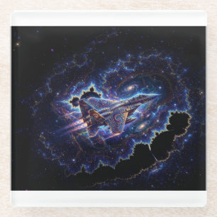 Fantasy-Mandelbrot-Kampfjet im Fraktalportal Glasuntersetzer