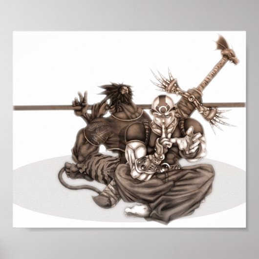 Fantasy Manga Warriors Poster (Vorne)