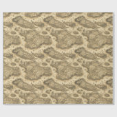 Fantasy Map Kartografie Altes handgezeichnetes Pap Geschenkpapier (Flach)