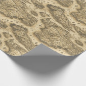 Fantasy Map Kartografie Altes handgezeichnetes Pap Geschenkpapier (Ecke)