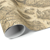 Fantasy Map Kartografie Altes handgezeichnetes Pap Geschenkpapier (Rolleneckpunkt)