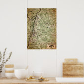 Fantasy Map von Troy, New York Poster (Küche)