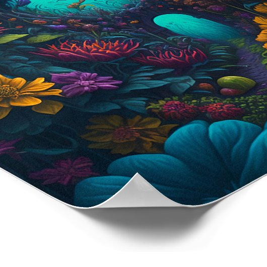 Fantasy Märchengarten, schöne trendige Poster (Ecke)