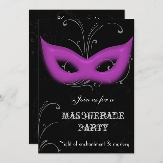 Fantasy Masquerade Party Einladung (Vorne/Hinten)