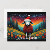 Fantasy Meadow Niedlich Baby Sheep Weihnachtsfeier Postkarte (Vorne/Hinten)