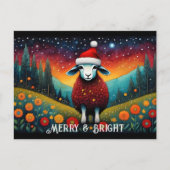 Fantasy Meadow Niedlich Baby Sheep Weihnachtsfeier Postkarte (Vorderseite)