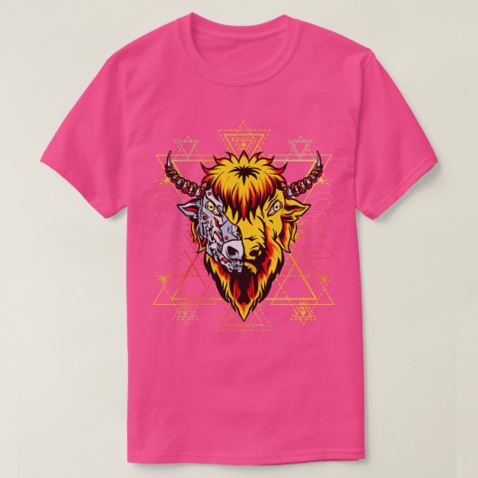 Fantasy Mechanical Metal Bison T-Shirt (Design vorne)