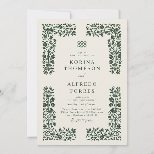 Fantasy Medieval keltische Art Hochzeit Einladung (Vorderseite)