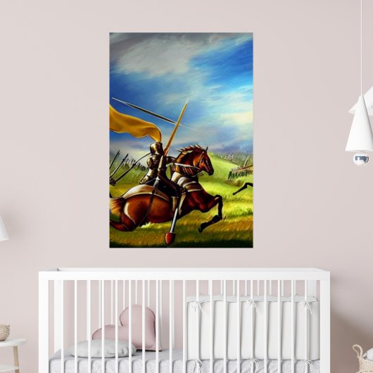 Fantasy Medieval Knight AI Digital Art Poster #01 (Kinderzimmer 2)