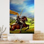 Fantasy Medieval Knight AI Digital Art Poster #01 (Küche)