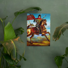 Fantasy Medieval Soldier AI Digital Art Poster #01