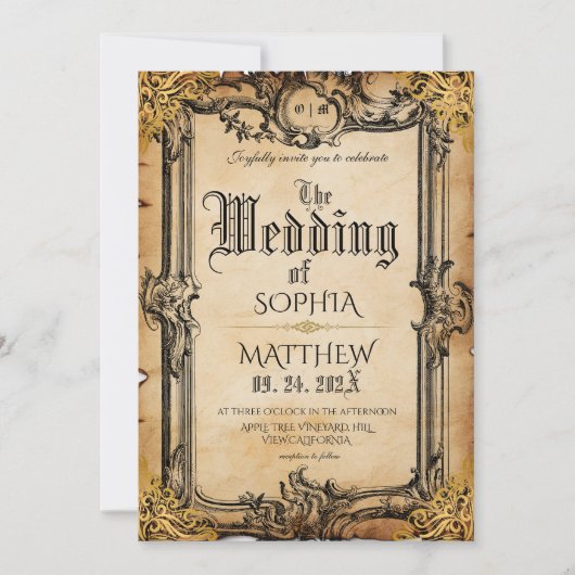 Fantasy Medieval Wedding Einladung (Vorderseite)