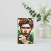 Fantasy Men Fairy Graphic Visitenkarte (Stehend Vorderseite)