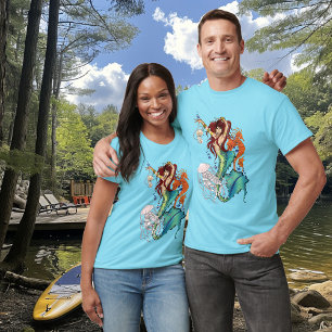 Fantasy Mermaid Aquamarin Tile T-Shirt