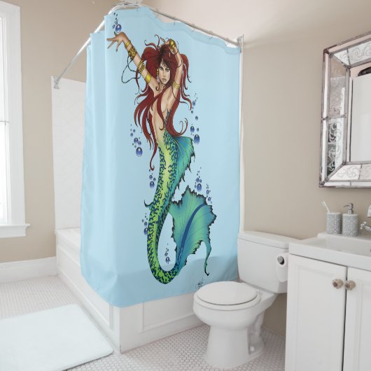 Fantasy Mermaid Aquamariner Schwanz Duschvorhang (Beispiel)