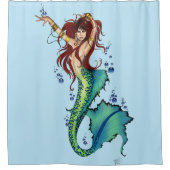 Fantasy Mermaid Aquamariner Schwanz Duschvorhang (Vorderseite)