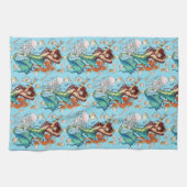 Fantasy Mermaid Aquamariner Schwanz Geschirrtuch (Horizontal)