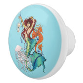 Fantasy Mermaid Aquamariner Schwanz Keramikknauf (Rechts)