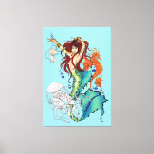 Fantasy Mermaid Aquamariner Schwanz Leinwanddruck (Vorderseite)