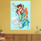 Fantasy Mermaid Aquamariner Schwanz Leinwanddruck (Insitu (Wohnzimmer))