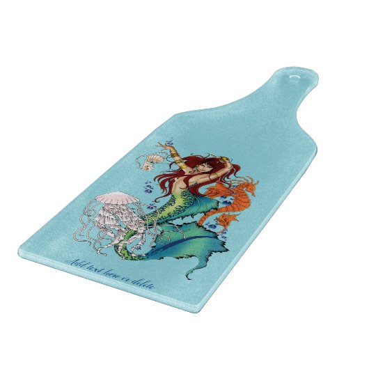Fantasy Mermaid Aquamariner Schwanz Schneidebrett (Ecke)