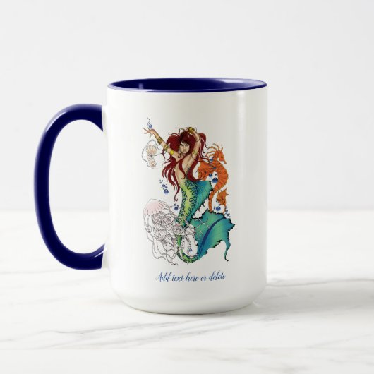 Fantasy Mermaid Aquamariner Schwanz Tasse (Links)