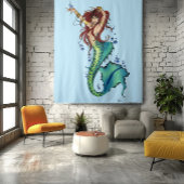 Fantasy Mermaid Aquamariner Schwanz Wandteppich