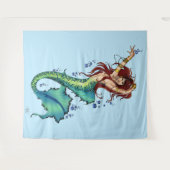 Fantasy Mermaid Aquamariner Schwanz Wandteppich (Vorderseite (Horizontal))