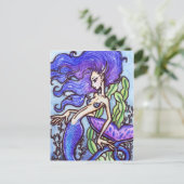 Fantasy Mermaid Art Postcard : Lanikai von Faeryda Postkarte (Stehend Vorderseite)
