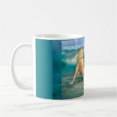 Fantasy Mermaid auf Shore mit Aqua Waves Kaffeetasse (Links)
